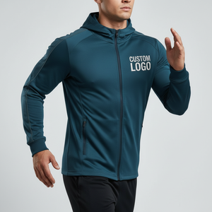 Fabricant de sweats à capuche sportifs en polyester, logo personnalisé, sweat à capuche zippé fitness, directement de l'usine - Product Image 5