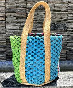 Sac fourre-tout écologique 2026 pour femme, style bohème, en jute et coton, couleur unie, fermeture ouverte, usage quotidien, motif lettres croisées, taille personnalisable - Product Image 2