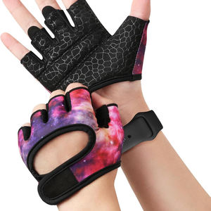 Guantes de levantamiento de pesas con soporte acolchado para la palma y medio dedo para hombres y mujeres, agarre duradero para entrenamiento, ejercicio, fitness y gimnasio - Product Image 2
