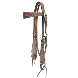 Brida para Caballo ROYAL INTERNATIONAL de Cuero Genuino Tallado a Mano Estilo Western de Alta Calidad con Cabezal Floral Grabado Ajustable para Equitación - Product Image 2