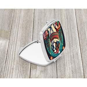 Espejo de maquillaje de viaje compacto de Saint Bernard, espejo decorativo de bolsillo plegable de mano para mujeres y niñas, regalos de navidad - Product Image 2