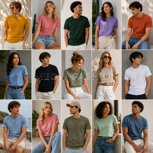 T-shirts en coton unisexe, lot en gros, couleurs unies, tailles assorties, vêtements d'été, stock prêt à expédier, Bangladesh, T-shirts simples - Product Image 3