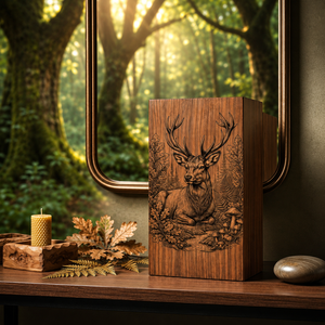 Handmade Wooden Cremation Urn Engraved <b>Memorial</b> Keepsake <b>Box</b> Rustic Natural Wood Personalized Adult Baby - Product Image 4