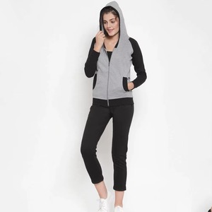 Ensemble survêtement pour femmes grande taille, sweat-shirt à capuche uni, pantalon long décontracté, coupe ample, 100% coton, vêtements d'automne - Product Image 3