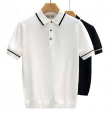 2026 New Design Men's Short Sleeve <b>Polo</b> Shirt Custom Logo <b>White</b> Performance Golf <b>Polo</b> with Black Contrast Tipping - Product Image 2