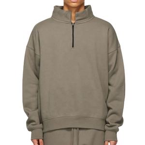 Pull à glissière surdimensionné en polaire durable pour hommes Sweat-shirt écologique personnalisé Design brodé Pull à imprimé solide - Product Image 4