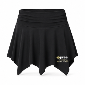 Jupe-short asymétrique de pickleball à ourlet incliné moderne en tricot extensible pour femmes et jeunes, performance optimale, personnalisation du logo, production OEM ODM - Product Image 3