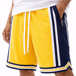 Shorts de basketball d'été confortables, élégants et respirants pour hommes grandes tailles, 100 % polyester mesh, design personnalisé, couleurs vives - Product Image 5