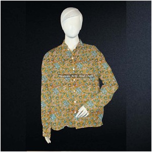 Camisa de Verano de Algodón, Estilo Boho, Manga Larga, para Mujer, Talla Grande, Ropa de Playa, Hecha a Mano en India - Product Image 1