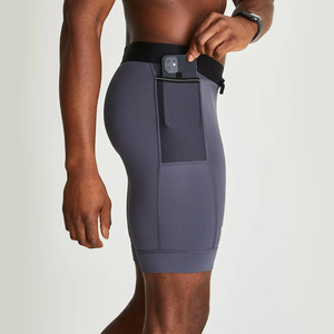 OEM Custom Manufacturers Eco-Friendly 100% Cotton Quick Dry Drawstring Waist Half Tight <b>Compression</b> <b>Shorts</b> with Pockets for <b>Men</b> - Product Image 5