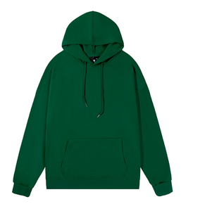 Sweat-shirt à capuche en molleton mélangé coton épais pour homme, coupe oversize, avec poche kangourou et bordures côtelées, style streetwear urbain - Product Image 1