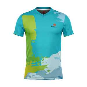 T-shirt pour homme à col en V personnalisé, manches courtes, imprimé, 100% coton, design uni, respirant, séchage rapide, écologique, prix de gros - Product Image 4