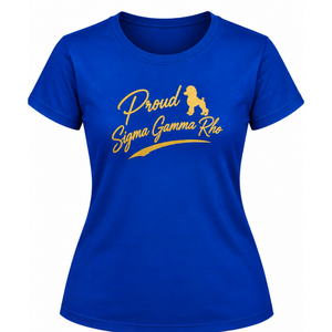 Camiseta de la Hermandad Femenina Sigma Gamma Rho, Logotipo Gráfico Griego Personalizado, Manga Corta, Cuello Redondo, Algodón, Ropa Casual de Calle, Venta al Por Mayor - Product Image 1