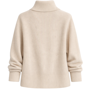 Chaqueta de Punto con Cierre para Mujer, Otoño, Textura Acanalada Suave, Manga Larga, Cuello Ancho, Informal, Ligera, Ecológica, para Usar en Capas - Product Image 2