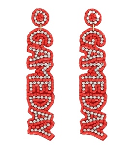 ต่างหูลูกปัดรูปลูกเบสบอลซอฟต์บอลต่างหูลูกปัดกีฬาวันแข่งขันจากต่างหูแฮนด์เมดอินเดีย - Product Image 4