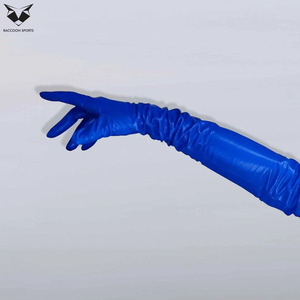 Gants de mode pour femme en cuir bleu foncé, longueur poignet, écologiques, respirants, pour extérieur, soirée, bal, pour rester au chaud - Product Image 6
