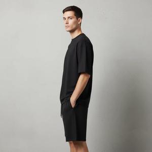 Custom High Quality Winter Men's Casual Streetwear 2-Piece <b>Set</b> Short Sleeve T-Shirt Shorts Jogger Breathable Fleece <b>Knit</b> Printed - Product Image 6