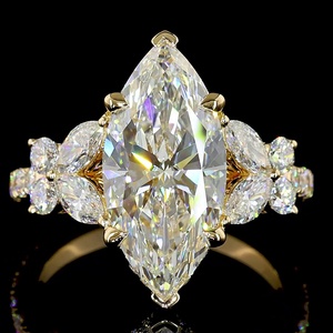 Factory Price IGI Certified 3ct Marquise Cut Moissanite Lab Diamond <b>Ring</b> Sparkling Multi Stone Anniversary Wedding <b>Ring</b> - Product Image 3