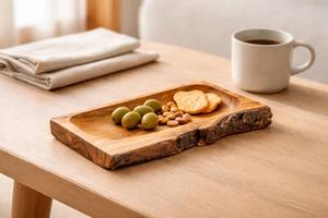 High Demand Rustic Olive Wood Tray <b>Small</b> Handcrafted Serving Tray for Snacks Coffee & Tea At bulk Export Price - Product Image 4
