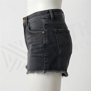 Shorts de Mezclilla de Cintura Alta para Mujer, Vaqueros Rotos y Desgastados, Moda Casual de Verano, Ropa Urbana, Color Personalizado, Atuendo Moderno - Product Image 3