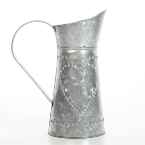 Vintage Galvanized Metal Pitcher Flower Vase Shabby Chic Farmhouse <b>Jug</b> For Home Decor Wedding Garden Floral Arrangements - Product Image 3