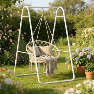 Struttura Bianca Portante per Sedia a Dondolo a Forma di Uovo per Altalene da Giardino - Product Image 1