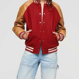 Sports Fashion <b>Women</b> Varsity Letterman Jacket Wholesale Manufacturer Long Sleeve Premium Body Wool Letterman Varsity <b>Coat</b> - Product Image 2