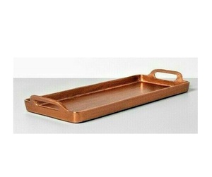Plateau de table artisanal en cuivre finition artisanale, couleur or rose, pour service alimentaire, artisanat fait main, prix de gros - Product Image 6