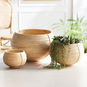 Macetas de ratán para exhibir plantas, maceteros para decoración de jardines exteriores, maceteros artesanales de alta calidad - Product Image 1