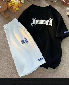 ชุดวอร์มพิมพ์ลาย 2 สี 2 in 1 สำหรับฤดูใบไม้ร่วง เสื้อแจ็คเก็ตมีฮู้ด กางเกงมีเชือกผูก เบาสบาย ป้องกันรังสียูวี ชุดลำลองสำหรับเล่นกีฬา - Product Image 1