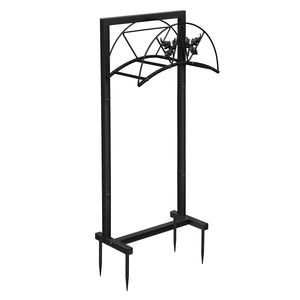Soporte de suelo resistente negro para mangueras de agua, 40 cm de profundidad x 20 cm de ancho x 100 cm de altura, organizador de almacenamiento para mangueras de jardín y patios - Product Image 1