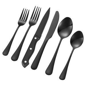 Ensemble de Couverts Premium en Acier Inoxydable Noir Mat Design Royal, Lavable au Lave-Vaisselle, Cuillère Fourchette Couteau pour la Vente en Gros - Product Image 1
