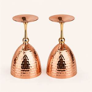 Handcrafted 100% Pure Hammered Copper <b>Wine</b> <b>Goblet</b> With Brass Stem Luxury Unbreakable Metal Cocktail Glass For Wedding Party Use - Product Image 3