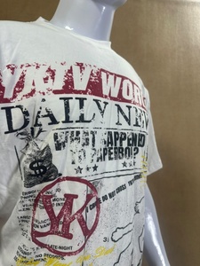 Custom Graphic Printed <b>White</b> Mens <b>T</b> <b>Shirt</b> Newspaper Streetwear Tee Wholesale Custom Graphic Printed <b>shirt</b> for men - Product Image 3