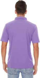 Polo de Manga Corta para Hombre, Color Morado Sólido, Diseño de Punto Casual, Corte Regular, Cierre de Botones - Product Image 3