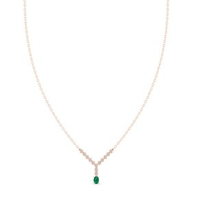Colliers REYES de luxe en argent sterling 925 avec émeraude ovale de 0,5 carat et moissanite pour elle, bijoux raffinés. - Product Image 5