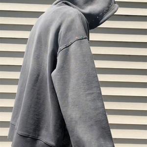 Mens <b>Tech</b> Fleece Hoodie Smooth Cotton Blend Pullover Sweatshirt Modern Athletic Streetwear Hooded Top with Zip Pocket - Product Image 3