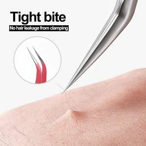 Pince à épiler pour cils en acier inoxydable avec logo personnalisé gratuit, pince à épiler pour cils à 90 degrés, volume, marque privée, pointe lisse, pince à épiler pour extensions de cils - Product Image 5