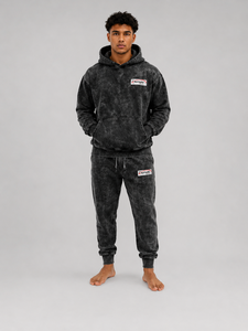Survêtement décontracté pour homme en coton mélangé premium, délavé à l'acide, doux, respirant, coupe décontractée, avec logo personnalisé - Product Image 1