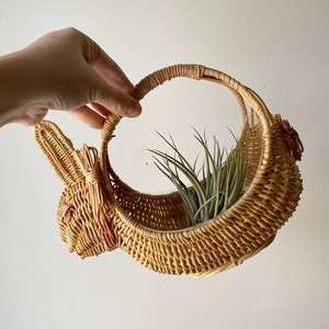 Cestas de mimbre para la búsqueda de huevos de Pascua para niños, artículos esenciales para la búsqueda de huevos, cesta organizadora de almacenamiento tejida a mano al precio más bajo - Product Image 4