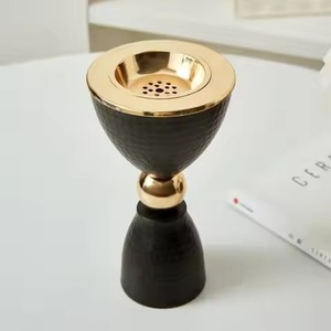 Dark Slate Black Resin <b>Cone</b> Base Bakhoor Holder Perforated Chrome Saucer Top Minimalist Tabletop Home Fragrance <b>Incense</b> Burner - Product Image 5