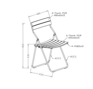 Silla Plegable Metálica Moderna para Exteriores, para Uso en Hoteles, Jardines y Patios - Product Image 2