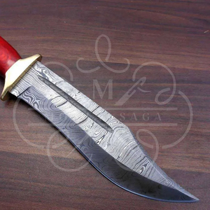 Couteau de chasse artisanal Mortal Saga, manche en bois, lame en acier inoxydable, longueur totale de 17 pouces - Multifonctionnel pour la randonnée - Product Image 4
