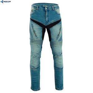 Jeans de moto pour hommes avec protections cuisses et genoux intégrées, en denim respirant, résistants à l'abrasion, de haute qualité pour la conduite - Product Image 4