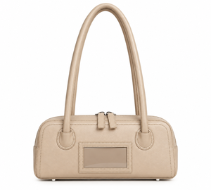 Bolso Boston de Moda Vintage de Piel Sintética Beige de Beena para Mujer, Bolso de Mano con Cremallera, Dos Asas Superiores, Ventana para Identificación, Bolso de Hombro para Dama, 50-65cm - Product Image 1