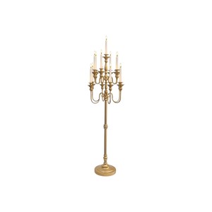 Grand chandelier en métal argenté à 5 bras, support de bougies, centre de table pour salle à manger, décoration de mariage, hôtel, maison - Product Image 2