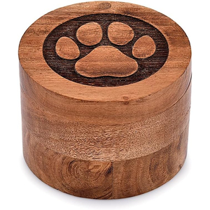 High Quality Handcrafted Wooden <b>Urns</b> Human Ashes Pet Memorial Custom Logo Eco-Friendly Funeral <b>Urn</b> 5-15L Capacity Paw Print - Product Image 2