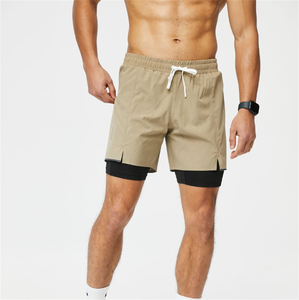 Pantalones Cortos Deportivos de Poliéster para Hombre, Pantalones Cortos de Verano con Cintura Elástica, Holgados, Sólidos, hasta la Rodilla - Product Image 1
