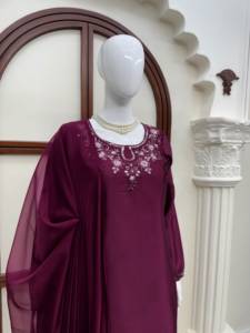 Salwar Kameez indio pakistaní con el último diseño americano de hilo de seda y lentejuelas, atuendo étnico tradicional, estilo elegante para fiestas en la playa - Product Image 3