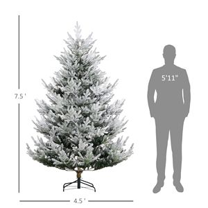 Albero di Natale Artificiale Innevato da 210 cm con 1218 Punte, Apertura Automatica, Materiale PE/PVC Verde, Base in Acciaio - Product Image 3